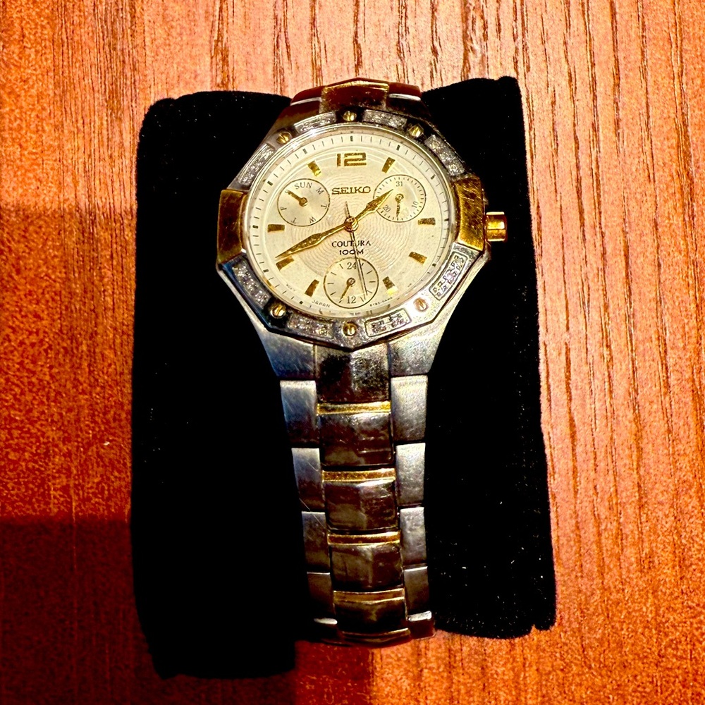 Seiko Women'S Suk008 Diamond Accented Coutura Watch Two Tone